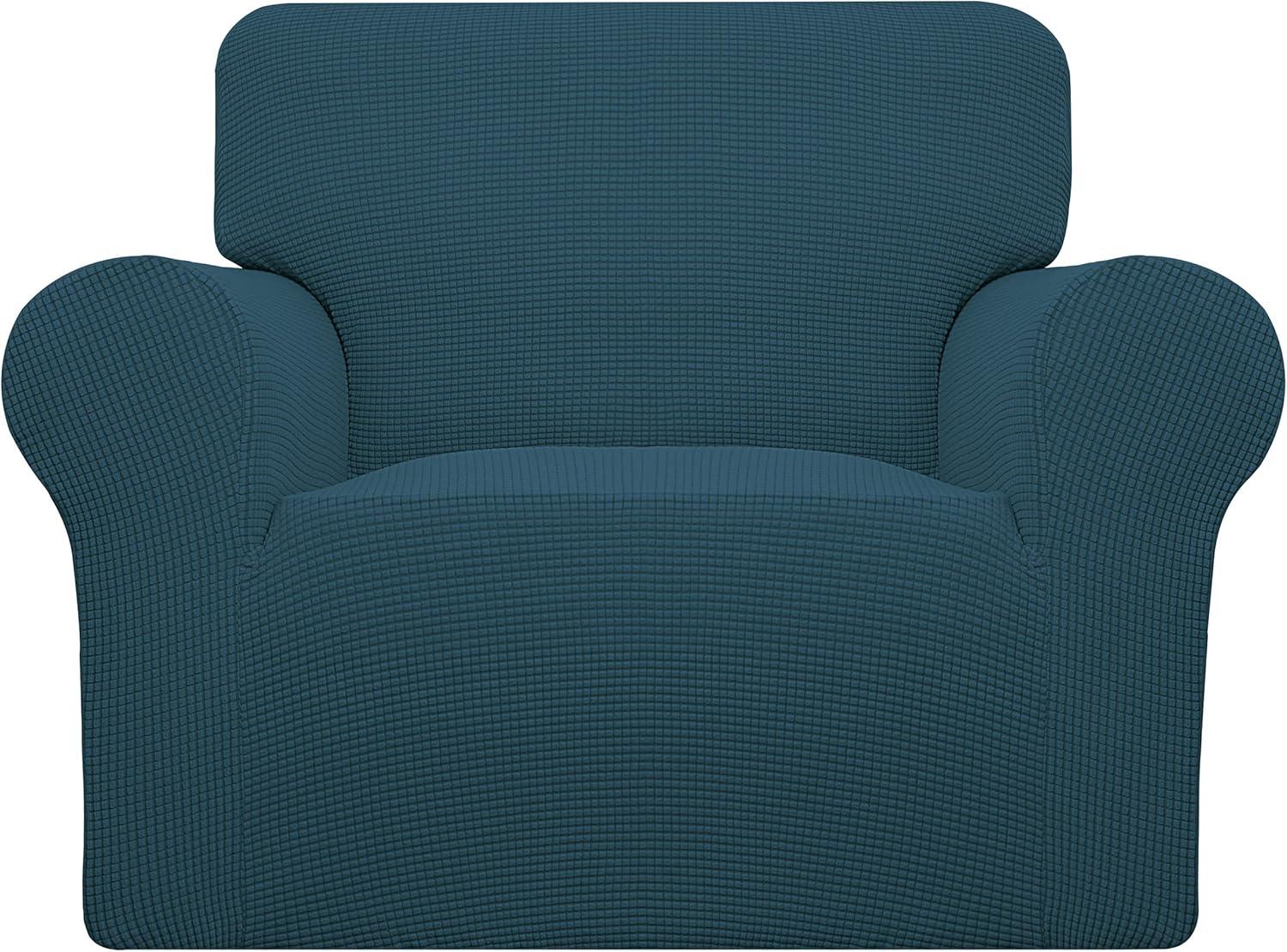 image:imageEasyGoing Stretch Sofa Slipcover 1Piece Sofa Cover Furniture Protector Couch Soft with Elastic Bottom for Kids Polyester Spandex Jacquard Fabric Small Checks Sofa Dark GrayDeep Teal