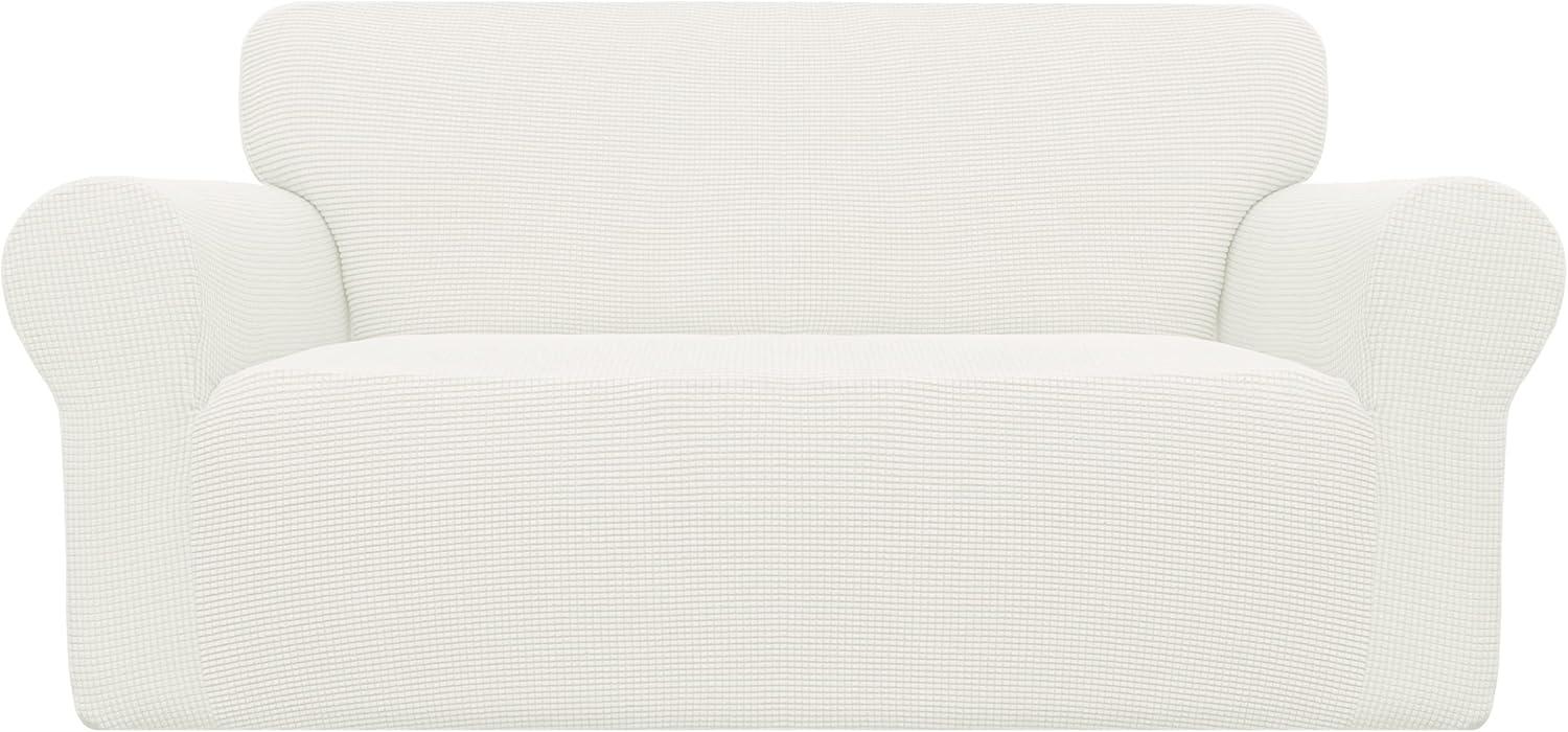 image:imageEasyGoing Stretch Sofa Slipcover 1Piece Sofa Cover Furniture Protector Couch Soft with Elastic Bottom for Kids Polyester Spandex Jacquard Fabric Small Checks Sofa Dark GrayCream