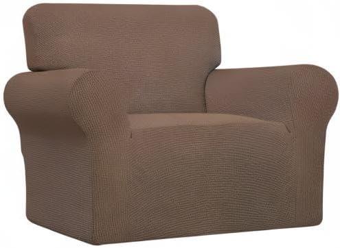 image:imageEasyGoing Stretch Sofa Slipcover 1Piece Sofa Cover Furniture Protector Couch Soft with Elastic Bottom for Kids Polyester Spandex Jacquard Fabric Small Checks Sofa Dark GrayBrown