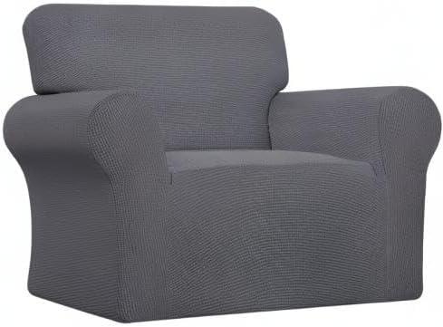 image:imageEasyGoing Stretch Sofa Slipcover 1Piece Sofa Cover Furniture Protector Couch Soft with Elastic Bottom for Kids Polyester Spandex Jacquard Fabric Small Checks Sofa Dark GrayGrey
