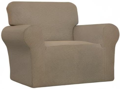 image:imageEasyGoing Stretch Sofa Slipcover 1Piece Sofa Cover Furniture Protector Couch Soft with Elastic Bottom for Kids Polyester Spandex Jacquard Fabric Small Checks Sofa Dark GrayTan