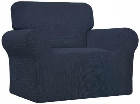 image:imageEasyGoing Stretch Sofa Slipcover 1Piece Sofa Cover Furniture Protector Couch Soft with Elastic Bottom for Kids Polyester Spandex Jacquard Fabric Small Checks Sofa Dark GrayDark Blue