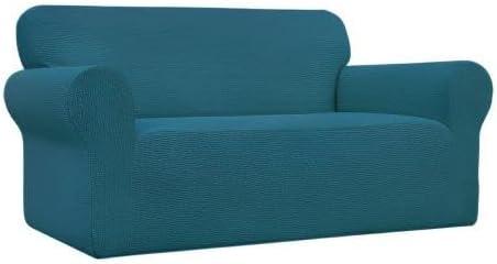 image:imageEasyGoing Stretch Sofa Slipcover 1Piece Sofa Cover Furniture Protector Couch Soft with Elastic Bottom for Kids Polyester Spandex Jacquard Fabric Small Checks Sofa Dark GrayDeep Teal