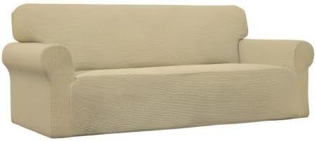 image:imageEasyGoing Stretch Sofa Slipcover 1Piece Sofa Cover Furniture Protector Couch Soft with Elastic Bottom for Kids Polyester Spandex Jacquard Fabric Small Checks Sofa Dark GrayBeige