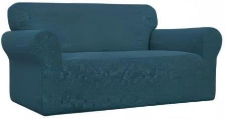 image:imageEasyGoing Stretch Sofa Slipcover 1Piece Sofa Cover Furniture Protector Couch Soft with Elastic Bottom for Kids Polyester Spandex Jacquard Fabric Small Checks Sofa Dark GrayDeep Teal