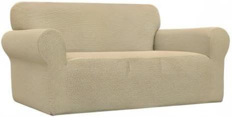 image:imageEasyGoing Stretch Sofa Slipcover 1Piece Sofa Cover Furniture Protector Couch Soft with Elastic Bottom for Kids Polyester Spandex Jacquard Fabric Small Checks Sofa Dark GrayBeige