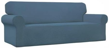 image:imageEasyGoing Stretch Sofa Slipcover 1Piece Sofa Cover Furniture Protector Couch Soft with Elastic Bottom for Kids Polyester Spandex Jacquard Fabric Small Checks Sofa Dark GrayBluestone