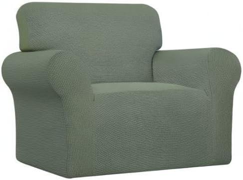 image:imageEasyGoing Stretch Sofa Slipcover 1Piece Sofa Cover Furniture Protector Couch Soft with Elastic Bottom for Kids Polyester Spandex Jacquard Fabric Small Checks Sofa Dark GrayGreyish Green