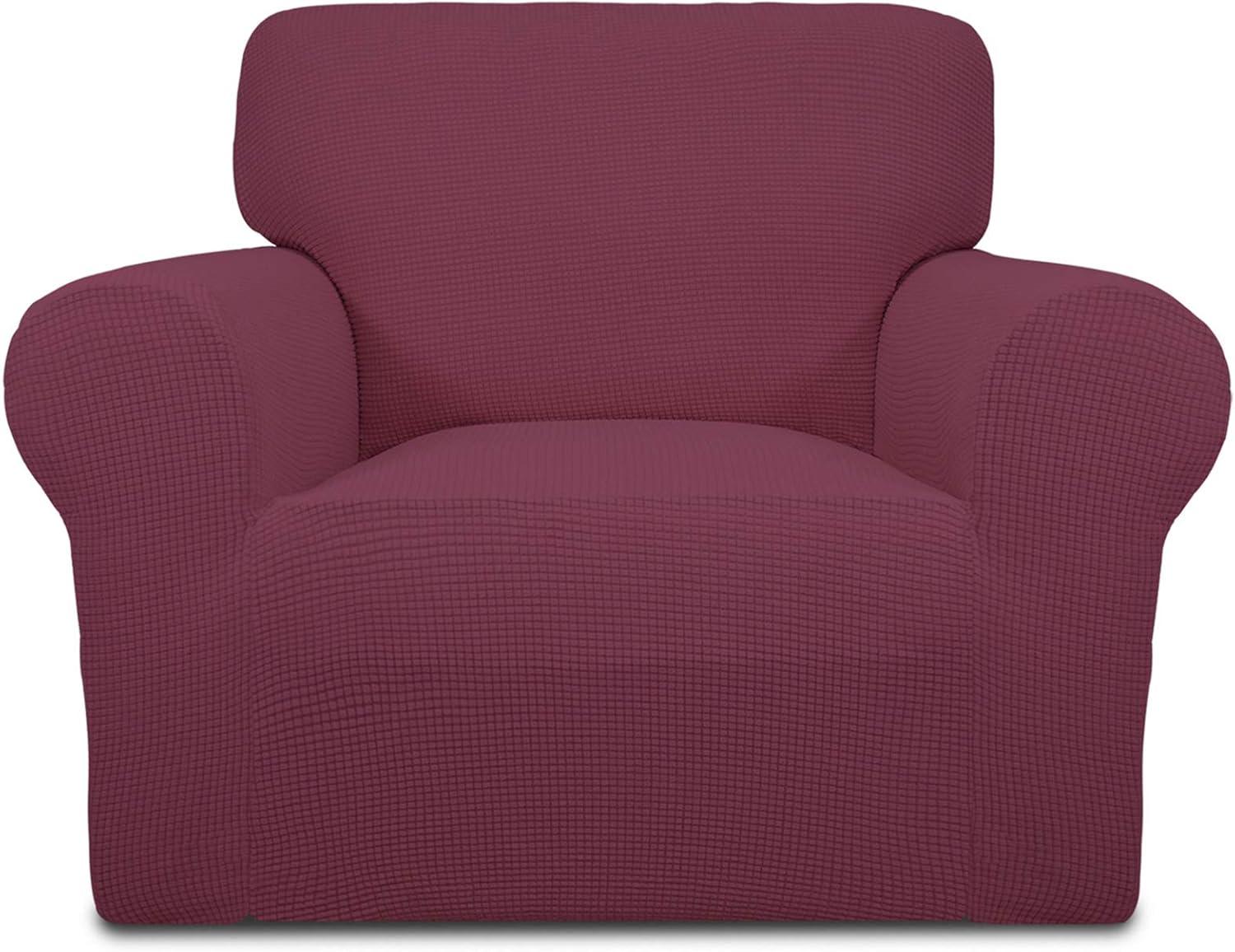 image:imageEasyGoing Stretch Sofa Slipcover 1Piece Sofa Cover Furniture Protector Couch Soft with Elastic Bottom for Kids Polyester Spandex Jacquard Fabric Small Checks Sofa Dark GrayAsh Rose