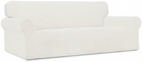 image:imageEasyGoing Stretch Sofa Slipcover 1Piece Sofa Cover Furniture Protector Couch Soft with Elastic Bottom for Kids Polyester Spandex Jacquard Fabric Small Checks Sofa Dark GrayCream
