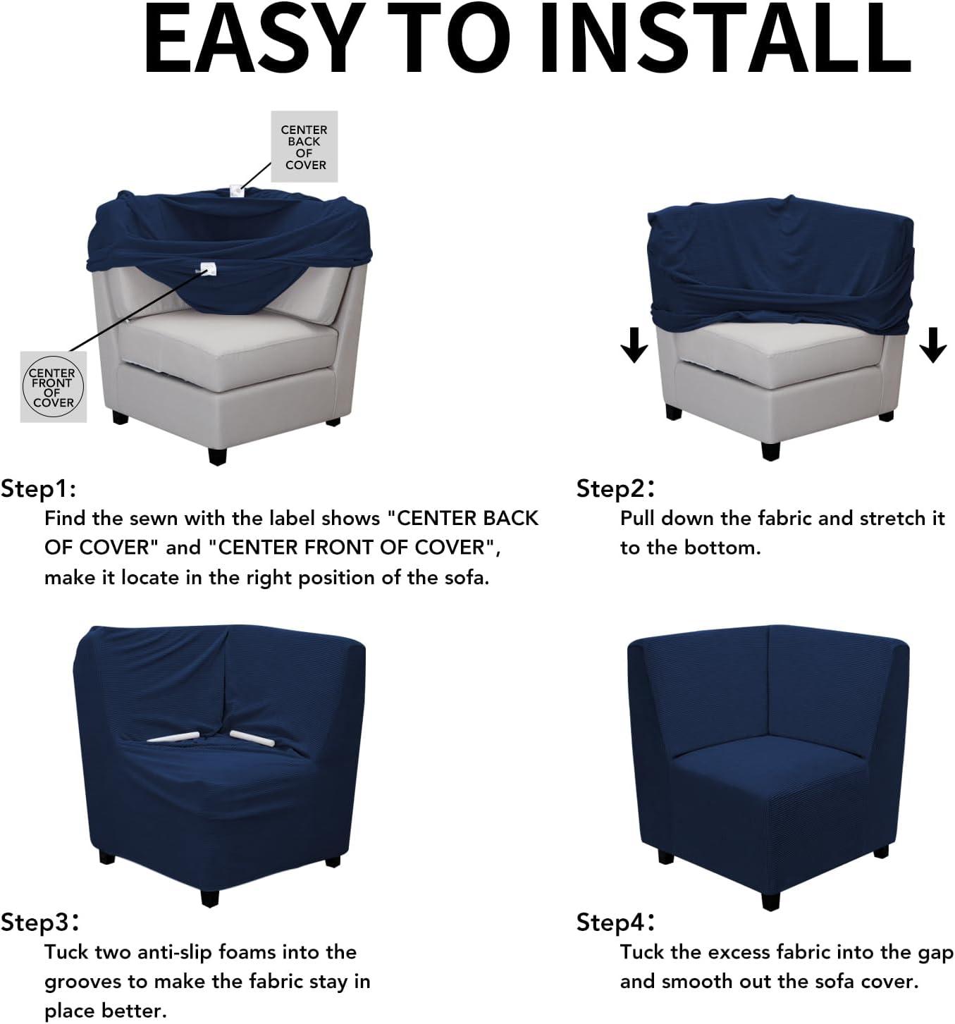 image:imageEasyGoing Stretch Sofa Slipcover 1Piece Sofa Cover Furniture Protector Couch Soft with Elastic Bottom for Kids Polyester Spandex Jacquard Fabric Small Checks Sofa Dark GrayNavy