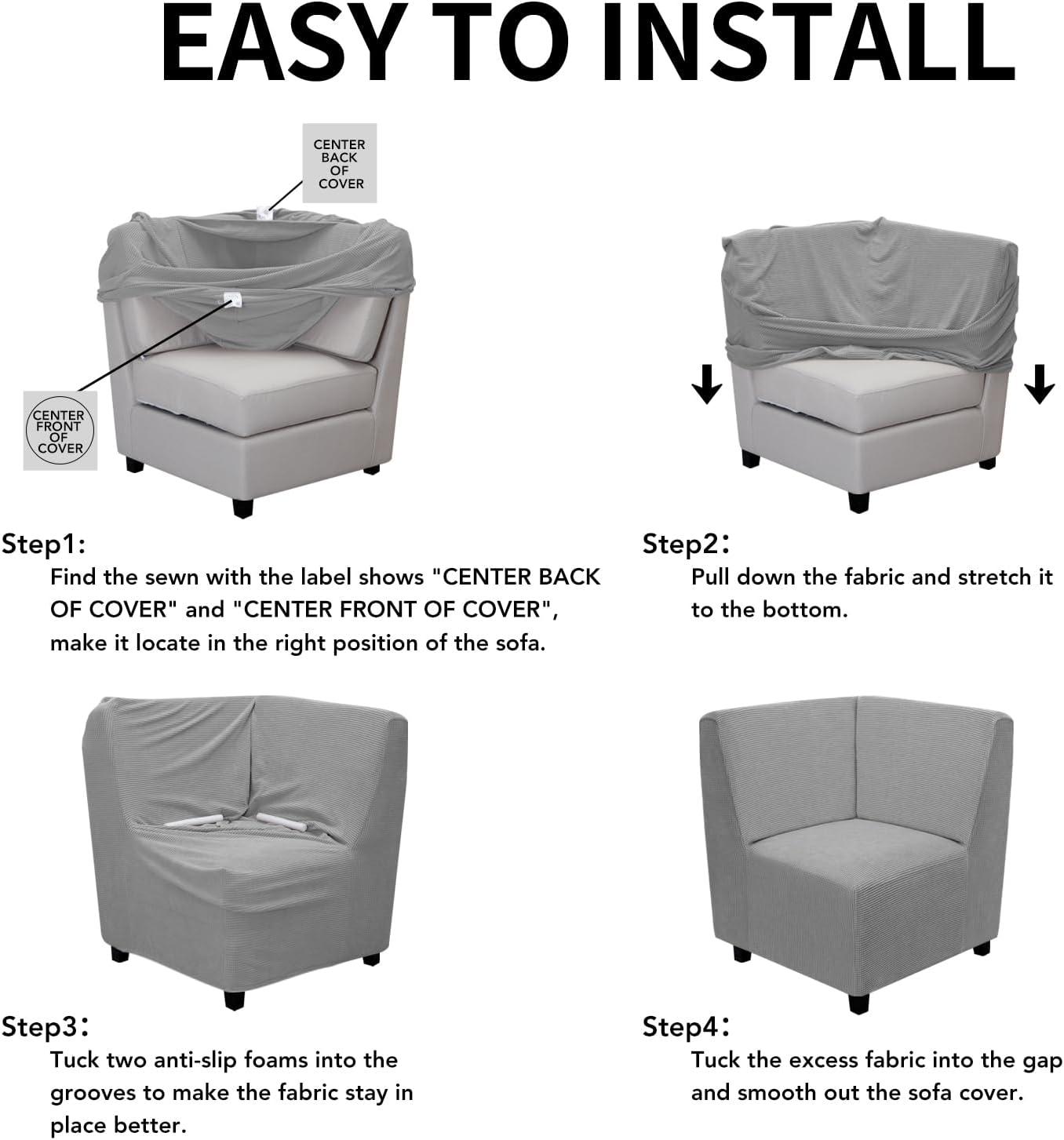 image:imageEasyGoing Stretch Sofa Slipcover 1Piece Sofa Cover Furniture Protector Couch Soft with Elastic Bottom for Kids Polyester Spandex Jacquard Fabric Small Checks Sofa Dark GrayLight Gray