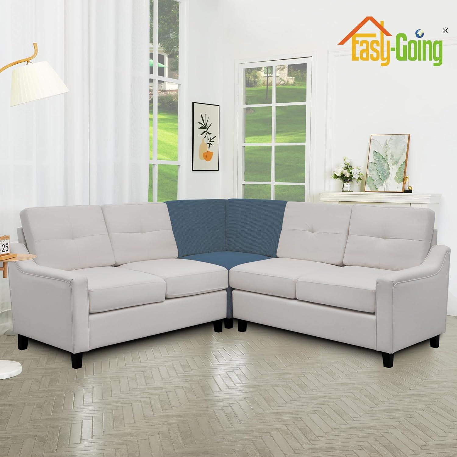 image:imageEasyGoing Stretch Sofa Slipcover 1Piece Sofa Cover Furniture Protector Couch Soft with Elastic Bottom for Kids Polyester Spandex Jacquard Fabric Small Checks Sofa Dark GrayBluestone