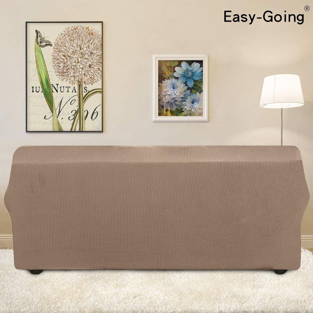image:imageEasyGoing Stretch Sofa Slipcover 1Piece Sofa Cover Furniture Protector Couch Soft with Elastic Bottom for Kids Polyester Spandex Jacquard Fabric Small Checks Sofa Dark GrayCamel