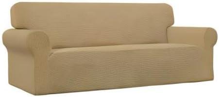 image:imageEasyGoing Stretch Sofa Slipcover 1Piece Sofa Cover Furniture Protector Couch Soft with Elastic Bottom for Kids Polyester Spandex Jacquard Fabric Small Checks Sofa Dark GrayGolden