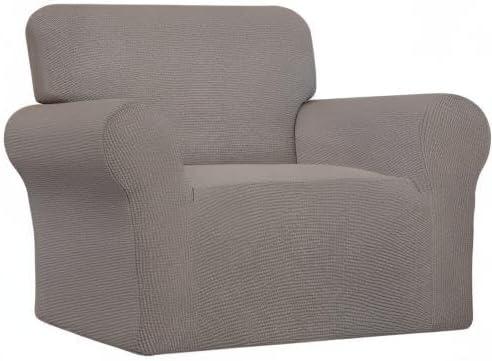 image:imageEasyGoing Stretch Sofa Slipcover 1Piece Sofa Cover Furniture Protector Couch Soft with Elastic Bottom for Kids Polyester Spandex Jacquard Fabric Small Checks Sofa Dark GrayTaupe