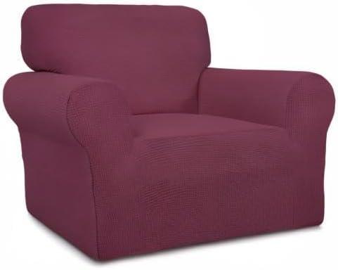 image:imageEasyGoing Stretch Sofa Slipcover 1Piece Sofa Cover Furniture Protector Couch Soft with Elastic Bottom for Kids Polyester Spandex Jacquard Fabric Small Checks Sofa Dark GrayAsh Rose