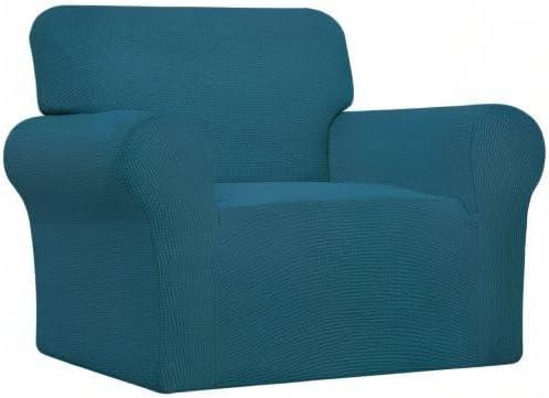 image:imageEasyGoing Stretch Sofa Slipcover 1Piece Sofa Cover Furniture Protector Couch Soft with Elastic Bottom for Kids Polyester Spandex Jacquard Fabric Small Checks Sofa Dark GrayPeacock Blue
