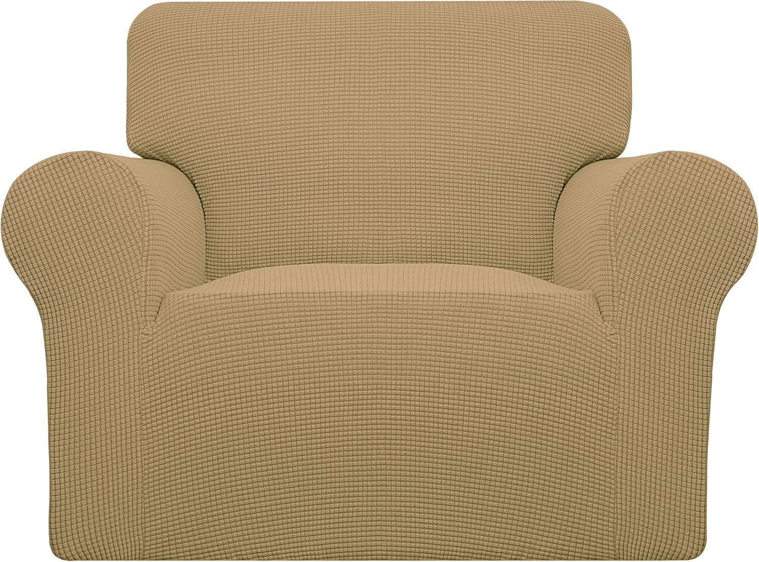 image:imageEasyGoing Stretch Sofa Slipcover 1Piece Sofa Cover Furniture Protector Couch Soft with Elastic Bottom for Kids Polyester Spandex Jacquard Fabric Small Checks Sofa Dark GrayGolden