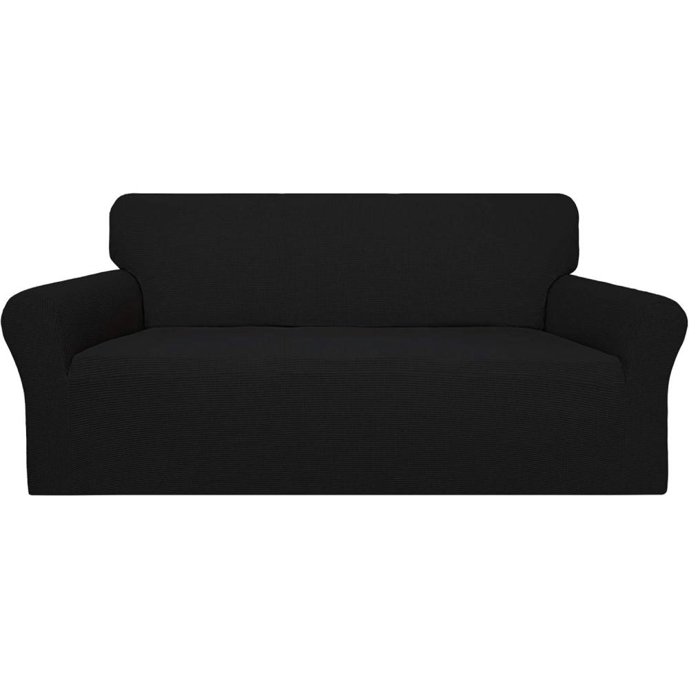 image:imageEasyGoing 100 Waterproof Chair Couch Cover Dual Waterproof Sofa Cover Stretch Jacquard Sofa Slipcover Leakproof Furniture Protector for Kids Pets Dog and Cat Chair ChocolateBlack
