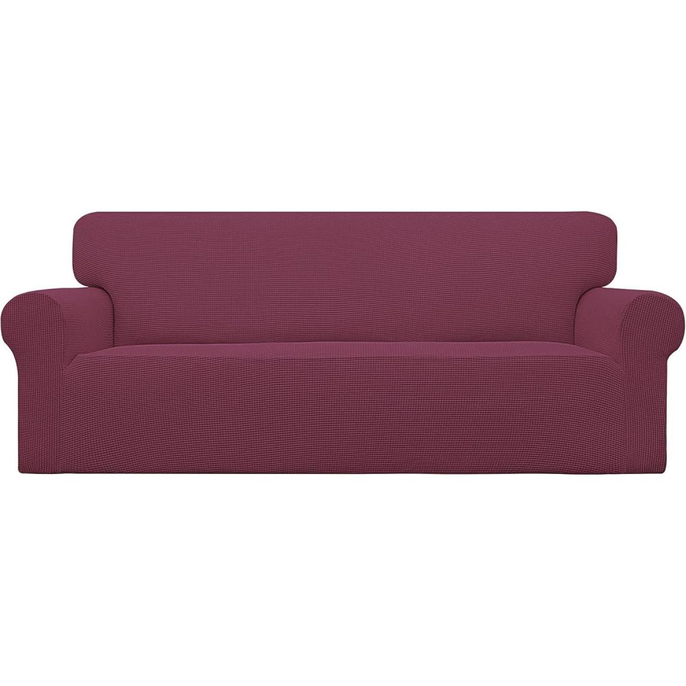 image:imageEasyGoing Stretch Sofa Slipcover 1Piece Sofa Cover Furniture Protector Couch Soft with Elastic Bottom for Kids Polyester Spandex Jacquard Fabric Small Checks Sofa Dark GrayAsh Rose