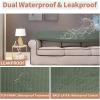 Easy-Going 100% Waterproof Chair Couch Cover, Dual Waterproof Sofa Cover, Stretch Jacquard Sofa Slipcover, Leakproof Furniture Protector for Kids, Pets, Dog and Cat (Chair, Chocolate)(Grayish Green)