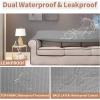 Easy-Going 100% Waterproof Chair Couch Cover, Dual Waterproof Sofa Cover, Stretch Jacquard Sofa Slipcover, Leakproof Furniture Protector for Kids, Pets, Dog and Cat (Chair, Chocolate)(Light Gray)