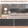 Easy-Going 100% Waterproof Chair Couch Cover, Dual Waterproof Sofa Cover, Stretch Jacquard Sofa Slipcover, Leakproof Furniture Protector for Kids, Pets, Dog and Cat (Chair, Chocolate)(Dark Gray)