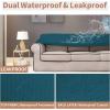 Easy-Going 100% Waterproof Chair Couch Cover, Dual Waterproof Sofa Cover, Stretch Jacquard Sofa Slipcover, Leakproof Furniture Protector for Kids, Pets, Dog and Cat (Chair, Chocolate)(Peacock Blue)