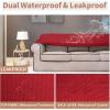 Easy-Going 100% Waterproof Chair Couch Cover, Dual Waterproof Sofa Cover, Stretch Jacquard Sofa Slipcover, Leakproof Furniture Protector for Kids, Pets, Dog and Cat (Chair, Chocolate)(Christmas Red)