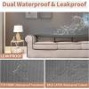 Easy-Going 100% Waterproof Chair Couch Cover, Dual Waterproof Sofa Cover, Stretch Jacquard Sofa Slipcover, Leakproof Furniture Protector for Kids, Pets, Dog and Cat (Chair, Chocolate)(Grey)