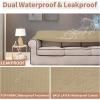 Easy-Going 100% Waterproof Chair Couch Cover, Dual Waterproof Sofa Cover, Stretch Jacquard Sofa Slipcover, Leakproof Furniture Protector for Kids, Pets, Dog and Cat (Chair, Chocolate)(Sand)