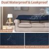 Easy-Going 100% Waterproof Chair Couch Cover, Dual Waterproof Sofa Cover, Stretch Jacquard Sofa Slipcover, Leakproof Furniture Protector for Kids, Pets, Dog and Cat (Chair, Chocolate)(Dark Blue)