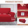 Easy-Going 100% Waterproof Chair Couch Cover, Dual Waterproof Sofa Cover, Stretch Jacquard Sofa Slipcover, Leakproof Furniture Protector for Kids, Pets, Dog and Cat (Chair, Chocolate)(Christmas Red)