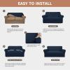 Easy-Going 100% Waterproof Chair Couch Cover, Dual Waterproof Sofa Cover, Stretch Jacquard Sofa Slipcover, Leakproof Furniture Protector for Kids, Pets, Dog and Cat (Chair, Chocolate)(Dark Blue)