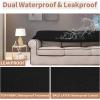 Easy-Going 100% Waterproof Chair Couch Cover, Dual Waterproof Sofa Cover, Stretch Jacquard Sofa Slipcover, Leakproof Furniture Protector for Kids, Pets, Dog and Cat (Chair, Chocolate)(Black)