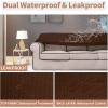 Easy-Going 100% Waterproof Chair Couch Cover, Dual Waterproof Sofa Cover, Stretch Jacquard Sofa Slipcover, Leakproof Furniture Protector for Kids, Pets, Dog and Cat (Chair, Chocolate)(Coffee)
