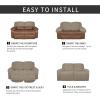 Easy-Going 8 Pieces Microfiber Stretch Sectional Recliner Sofa Slipcover Soft Fitted Fleece 3 Seats Couch Cover Washable Furniture Protector with Elasticity for Kids Pet(Recliner Sofa, Chocolate)(Natural)