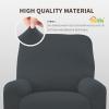 Easy-Going 8 Pieces Microfiber Stretch Sectional Recliner Sofa Slipcover Soft Fitted Fleece 3 Seats Couch Cover Washable Furniture Protector with Elasticity for Kids Pet(Recliner Sofa, Chocolate)(New Grey)