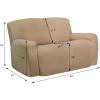 Easy-Going 8 Pieces Microfiber Stretch Sectional Recliner Sofa Slipcover Soft Fitted Fleece 3 Seats Couch Cover Washable Furniture Protector with Elasticity for Kids Pet(Recliner Sofa, Chocolate)(Dark Linen)