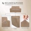 Easy-Going 8 Pieces Microfiber Stretch Sectional Recliner Sofa Slipcover Soft Fitted Fleece 3 Seats Couch Cover Washable Furniture Protector with Elasticity for Kids Pet(Recliner Sofa, Chocolate)(Camel)