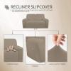 Easy-Going 8 Pieces Microfiber Stretch Sectional Recliner Sofa Slipcover Soft Fitted Fleece 3 Seats Couch Cover Washable Furniture Protector with Elasticity for Kids Pet(Recliner Sofa, Chocolate)(Natural)