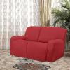 Easy-Going 8 Pieces Microfiber Stretch Sectional Recliner Sofa Slipcover Soft Fitted Fleece 3 Seats Couch Cover Washable Furniture Protector with Elasticity for Kids Pet(Recliner Sofa, Chocolate)(Christmas Red)