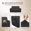 Easy-Going 8 Pieces Microfiber Stretch Sectional Recliner Sofa Slipcover Soft Fitted Fleece 3 Seats Couch Cover Washable Furniture Protector with Elasticity for Kids Pet(Recliner Sofa, Chocolate)(Dark Gray)