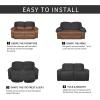 Easy-Going 8 Pieces Microfiber Stretch Sectional Recliner Sofa Slipcover Soft Fitted Fleece 3 Seats Couch Cover Washable Furniture Protector with Elasticity for Kids Pet(Recliner Sofa, Chocolate)(Dark Gray)