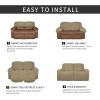 Easy-Going 8 Pieces Microfiber Stretch Sectional Recliner Sofa Slipcover Soft Fitted Fleece 3 Seats Couch Cover Washable Furniture Protector with Elasticity for Kids Pet(Recliner Sofa, Chocolate)(Tan)