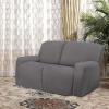 Easy-Going 8 Pieces Microfiber Stretch Sectional Recliner Sofa Slipcover Soft Fitted Fleece 3 Seats Couch Cover Washable Furniture Protector with Elasticity for Kids Pet(Recliner Sofa, Chocolate)(Light Gray)