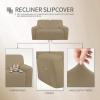 Easy-Going 8 Pieces Microfiber Stretch Sectional Recliner Sofa Slipcover Soft Fitted Fleece 3 Seats Couch Cover Washable Furniture Protector with Elasticity for Kids Pet(Recliner Sofa, Chocolate)(Tan)