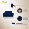 Easy-Going 8 Pieces Microfiber Stretch Sectional Recliner Sofa Slipcover Soft Fitted Fleece 3 Seats Couch Cover Washable Furniture Protector with Elasticity for Kids Pet(Recliner Sofa, Chocolate)(Navy)