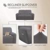 Easy-Going 8 Pieces Microfiber Stretch Sectional Recliner Sofa Slipcover Soft Fitted Fleece 3 Seats Couch Cover Washable Furniture Protector with Elasticity for Kids Pet(Recliner Sofa, Chocolate)(Light Gray)